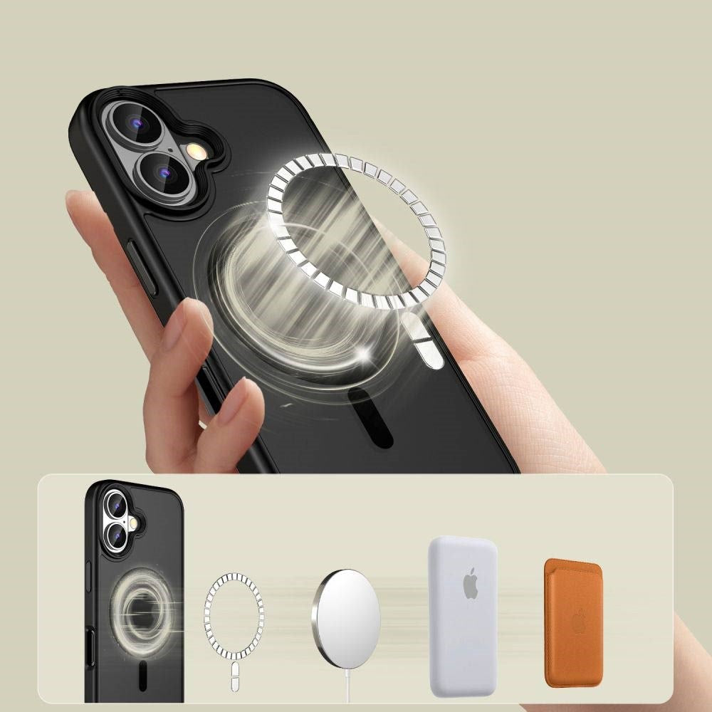 iPhone 16 Plus Tech-Protect MagMat Bakdeksel - MagSafe-kompatibel - Matt Svart