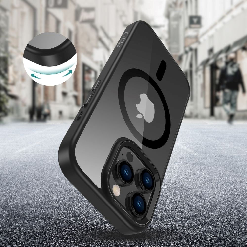 iPhone 16 Pro Tech-Protect MagMat Bakdeksel - MagSafe-kompatibel - Gjennomsiktig / Svart