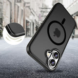 iPhone 16 Tech-Protect MagEdge Hybrid mobildeksel inkl. Kamerabeskyttelse - MagSafe-kompatibel - Gjennomsiktig / Mattsvart