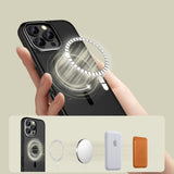 iPhone 16 Pro Tech-Protect MagEdge Hybrid mobildeksel inkl. Kamerabeskyttelse - MagSafe-kompatibel - Gjennomsiktig / Mattsvart