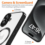 iPhone 16 Tech-Protect Magmat Bakdeksel - MagSafe-kompatibel - Gjennomsiktig / Svart