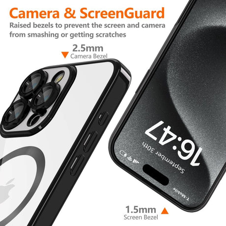 iPhone 16 Pro Tech-Protect Magflex Bakdeksel - MagSafe-kompatibelt - Gjennomsiktig / Svart