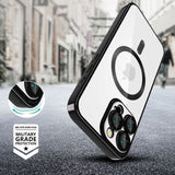 iPhone 16 Pro Tech-Protect Magflex  Bagside Cover - MagSafe Kompatibel - Gennemsigtig / Sort