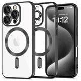 iPhone 16 Pro Tech-Protect Magflex  Bagside Cover - MagSafe Kompatibel - Gennemsigtig / Sort