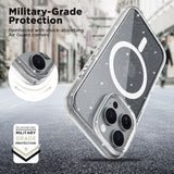 iPhone 16 Pro Tech-Protect Flexair Hybrid-bakdeksel - MagSafe-kompatibel - Gjennomsiktig / glitter