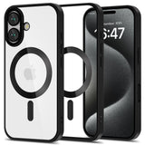 iPhone 16 Tech-Protect Magflex mobildeksel - MagSafe-kompatibel - Gjennomsiktig / Satin Black