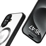 iPhone 16 Tech-Protect Magflex mobildeksel - MagSafe-kompatibel - Gjennomsiktig / Satin Black