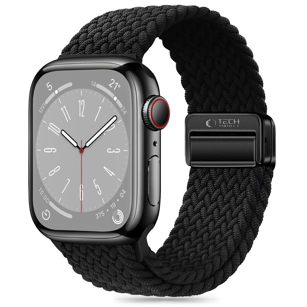 Apple Watch (38/40/SE/41/42 mm) Tech-Protect NylonMag-rem - svart