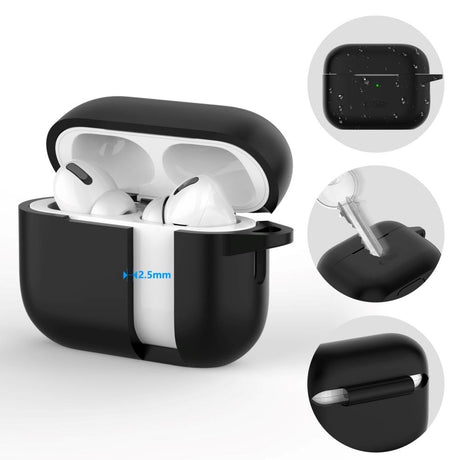Tech-Protect Apple AirPods Pro (1. og 2. generasjon) silikondeksel m. Karabinkrok - Olivengrønn