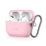 Tech-Protect Apple AirPods Pro (1. og 2. generasjon) silikondeksel m. Karabinkrok - Rosa