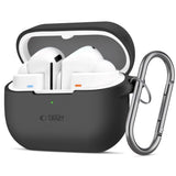 Tech-Protect Samsung Galaxy Buds 3/3 Pro silikonkrokdeksel med karabinkrok - svart