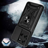 Motorola Moto G56 Tech-Protect Case m. Magnetisk Fingerring - Camslider - Ståfunktion - Sort