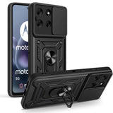 Motorola Moto G86 Tech-Protect Case m. Magnetisk Fingerring - Camslider - Ståfunktion - Sort