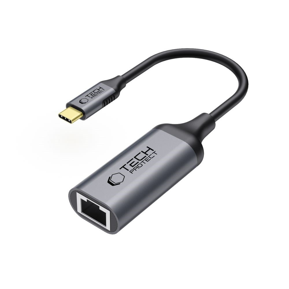 Tech-Protect USB-C til Ethernet RJ45 Ultraboost Adapter - 1000Mbps - Sort