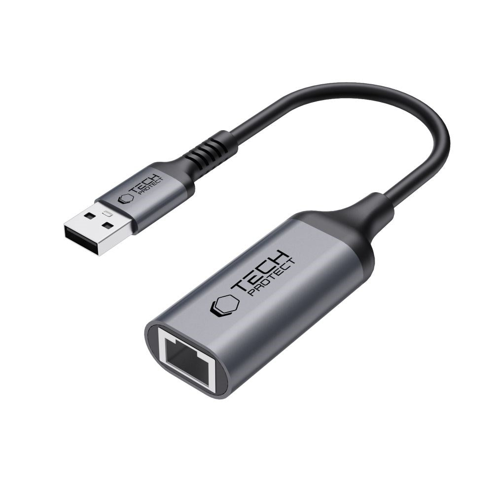 Tech-Protect USB-A 3.0 til Ethernet RJ45 Ultraboost Adapter - 1000Mbps - Sort