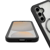 Tech-Protect Defense Hybrid-deksel - Samsung Galaxy S25 - MagSafe-kompatibel - Gjennomsiktig / Svart