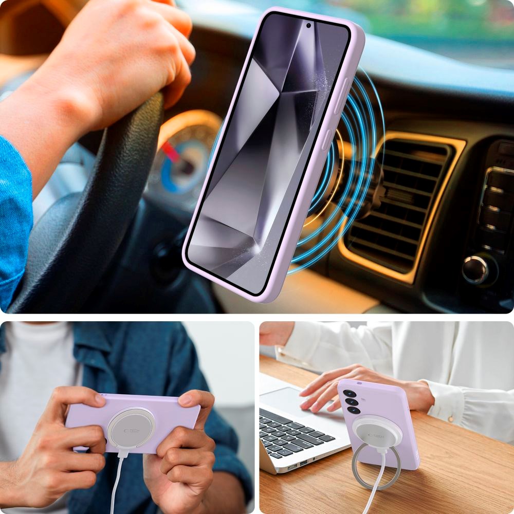 Tech-Protect silikondeksel - Samsung Galaxy S25+ (Plus) - MagSafe-kompatibel - Lilla