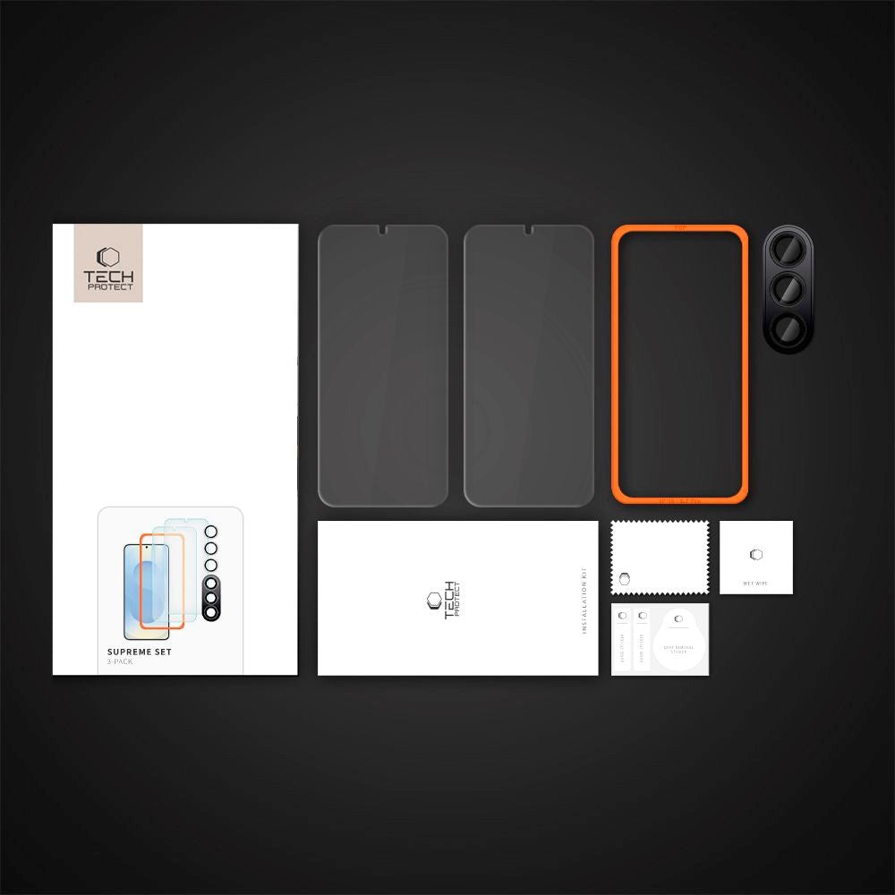 3-i-1 Tech-Protect Supreme Sæt - Samsung Galaxy S25+ (Plus) - Gennemsigtig