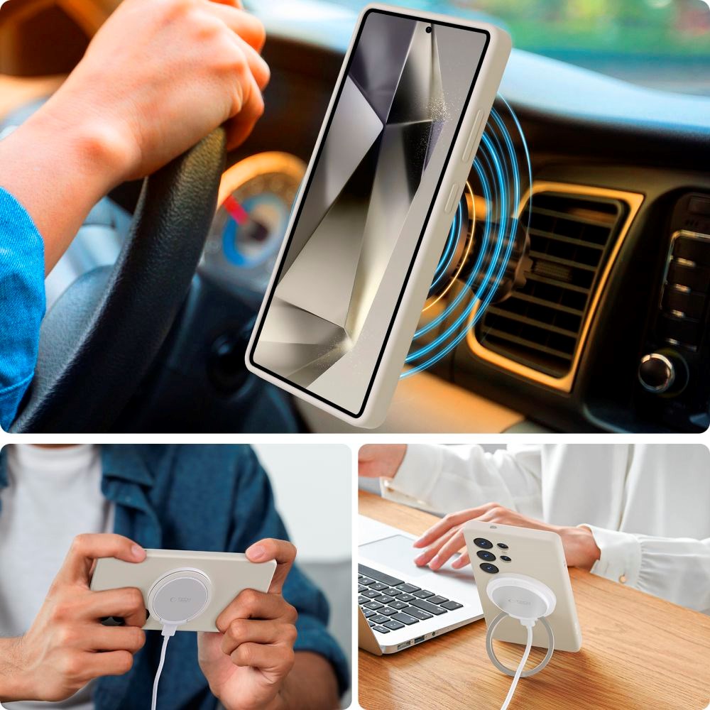 Tech-Protect Silikondeksel - Samsung Galaxy S25 Ultra - MagSafe-kompatibel - Beige