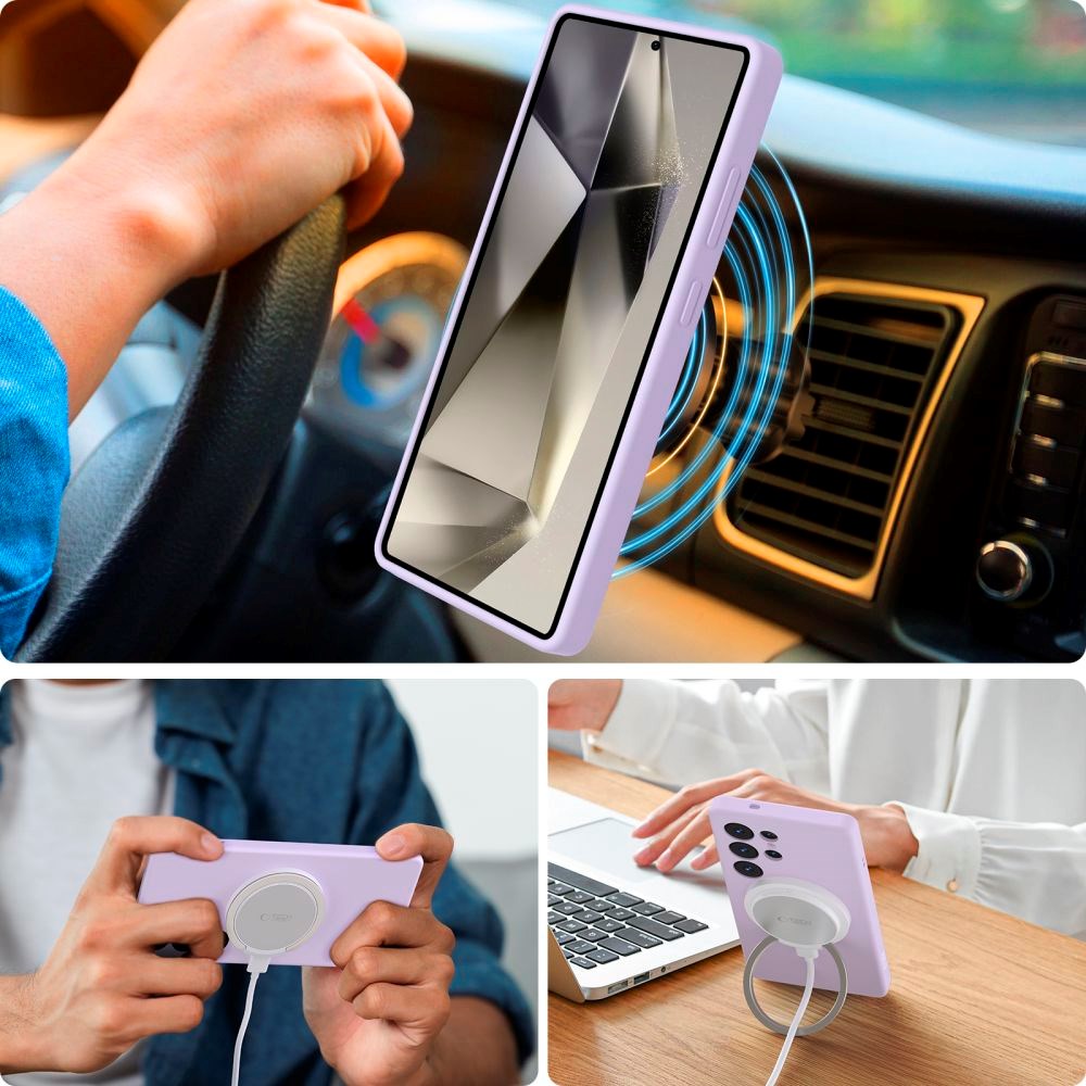 Tech-Protect Silikondeksel - Samsung Galaxy S25 Ultra - MagSafe-kompatibel - Lilla