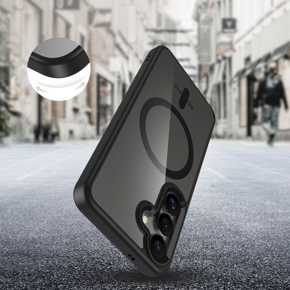 Samsung Galaxy S25 Tech-Protect Magmat Bagside Cover - MagSafe Kompatibel - Gennemsigtig / Sort