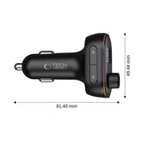 Tech-Protect Biloplader / FM Bluetooth Transmitter - USB-A & USB-C - Sort