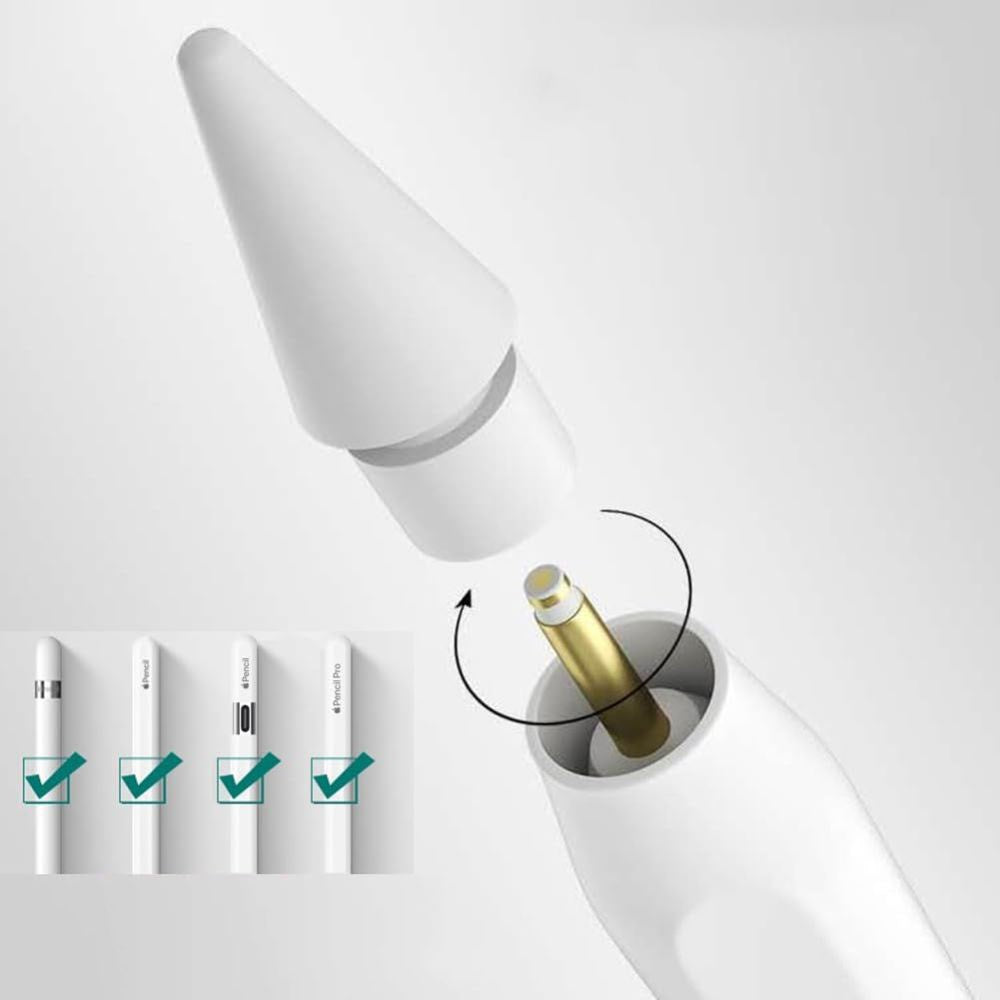 Tech-Protect Spidser til Apple Pencil - 4 stk - Hvid