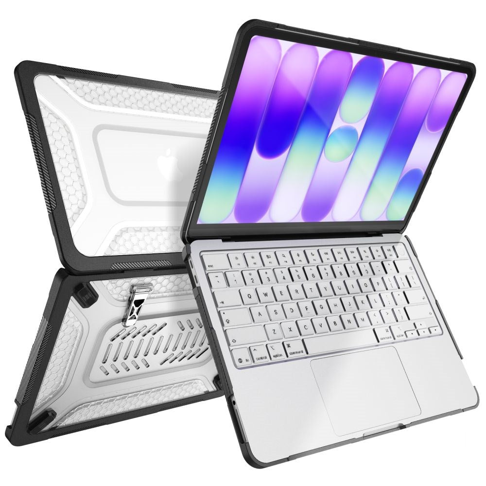 MacBook Neo 13 A18 (2026) Tech-Protect Kevlar Pro Case - Sort / Gennemsigtig