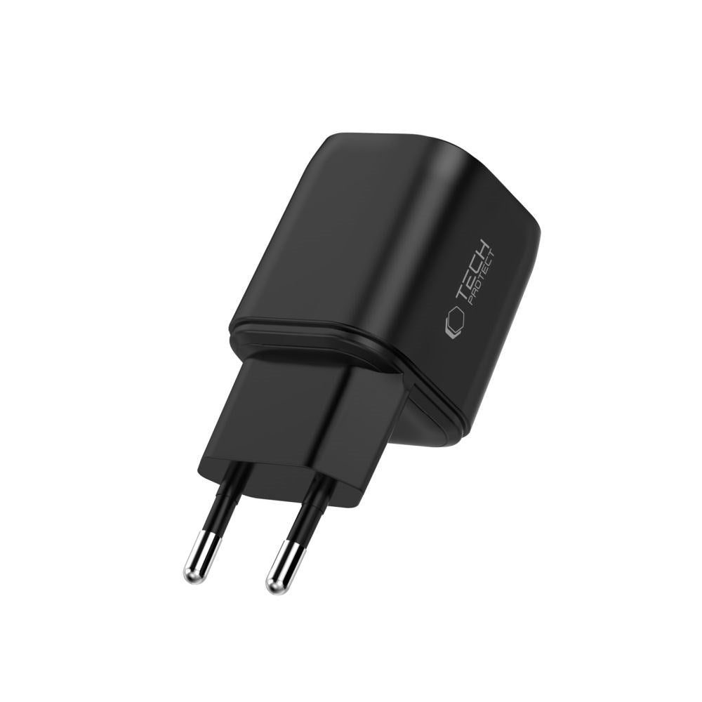 Tech-Protect 100W Vægoplader m. 1 x USB-A & 2 x USB-C - Sort