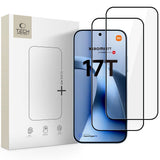 Xiaomi 17T Tech-Protect Glass Fit+ Skærmglas - 2 stk - Gennemsigtig / Sort Kant