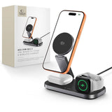 Tech-Protect A52 3-in-1 25W Trådløs Oplader: Smartphone & Smartwatch & Høretelefoner - MagSafe / Qi2 Kompatibel - Mørkegrå