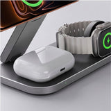 Tech-Protect A52 3-in-1 25W Trådløs Oplader: Smartphone & Smartwatch & Høretelefoner - MagSafe / Qi2 Kompatibel - Mørkegrå