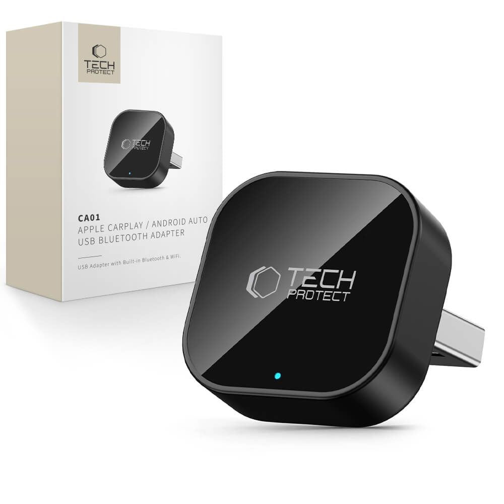 Tech-Protect UltraBoost CA01 Apple Carplay / Android Auto USB Adapter m. Bluetooth & WiFi - Sort