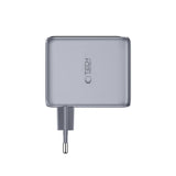 Tech-Protect 3-i-1 Hurtig Vægoplader 100W m. 1x USB-A og 2x USB-C PowerVision NC100W-GaN - Grå