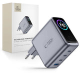 Tech-Protect 4-i-1 Hurtig Vægoplader 140W m. 1x USB-A og 3x USB-C PowerVision NC140W-GaN - Grå