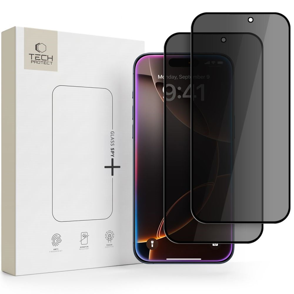 Tech-Protect iPhone 18 Pro Max Hærdet Beskyttelsesglas - Privacy Funktion - 2 stk. - Gennemsigtig