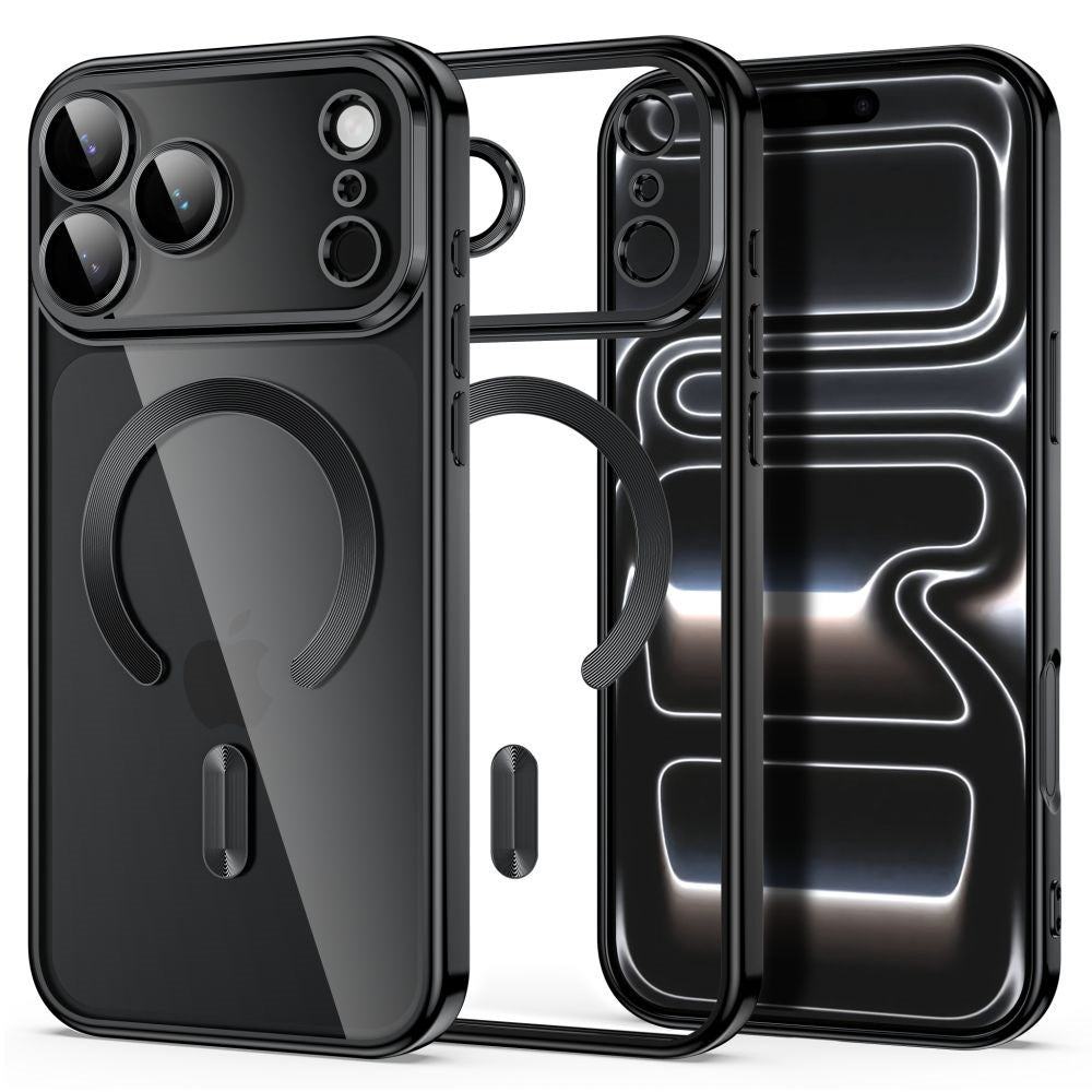 Tech-Protecti Phone 18 Pro Max / 17 Pro Max MagFlex Cover - MagSafe Kompatibel - Sort / Gennemsigtig