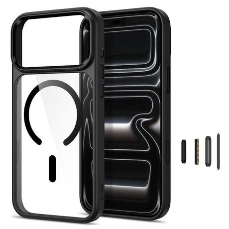 Tech-Protect iPhone 18 Pro / 17 Pro MagMat Mobil Cover - MagSafe Kompatibel - Gennemsigtig / Sort