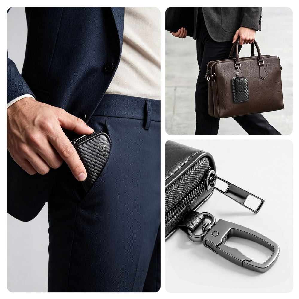 Tech-Protect KLR300 Etui til Bilnøgle m. Indbygget RFID-Blokering - Sort / Karbon