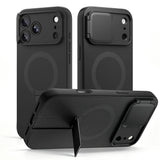 Tech-Protect iPhone 18 Pro Max / 17 Pro Max Kevlar Aura Mobil Cover med Ståfunktion og Cam Slider - MagSafe Kompatibel - Sort