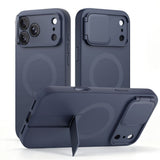 Tech-Protect iPhone 18 Pro / 17 Pro Kevlar Aura Mobil Cover med Ståfunktion og Cam Slider - MagSafe Kompatibel - Blå
