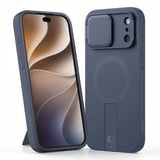 Tech-Protect iPhone 18 Pro / 17 Pro Kevlar Aura Mobil Cover med Ståfunktion og Cam Slider - MagSafe Kompatibel - Blå