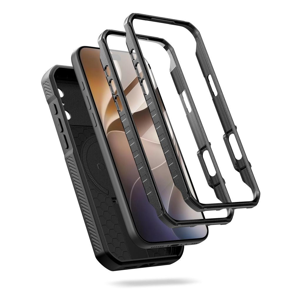 Tech-Protect iPhone 18 Pro Max / 17 Pro Max Kelvar Håndværker Cover m. Skærm- og Kamerabeskyttelse - MagSafe Kompatibel - Sort