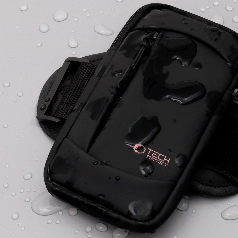 Tech-Protect - Universal Løbearmbånd - Sort / Lyserød