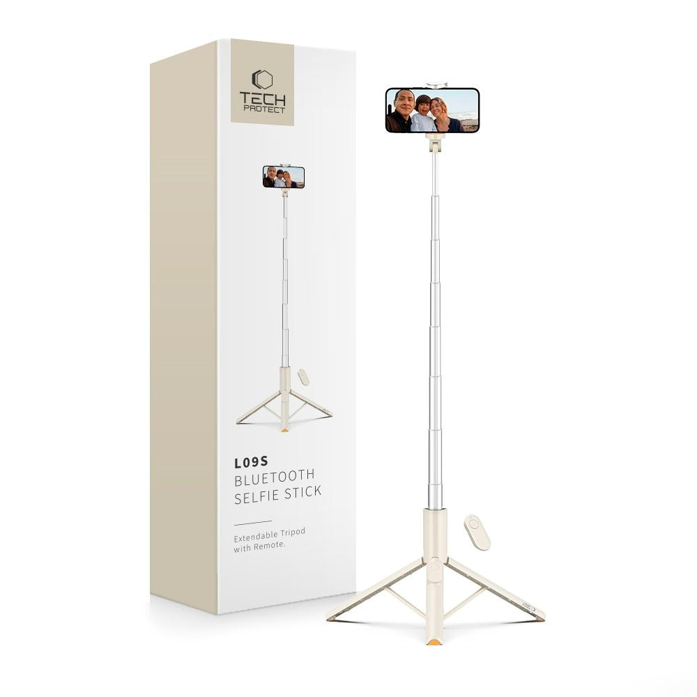 Bluetooth Selfie Stick Tripod - Tech-Protect - Beige