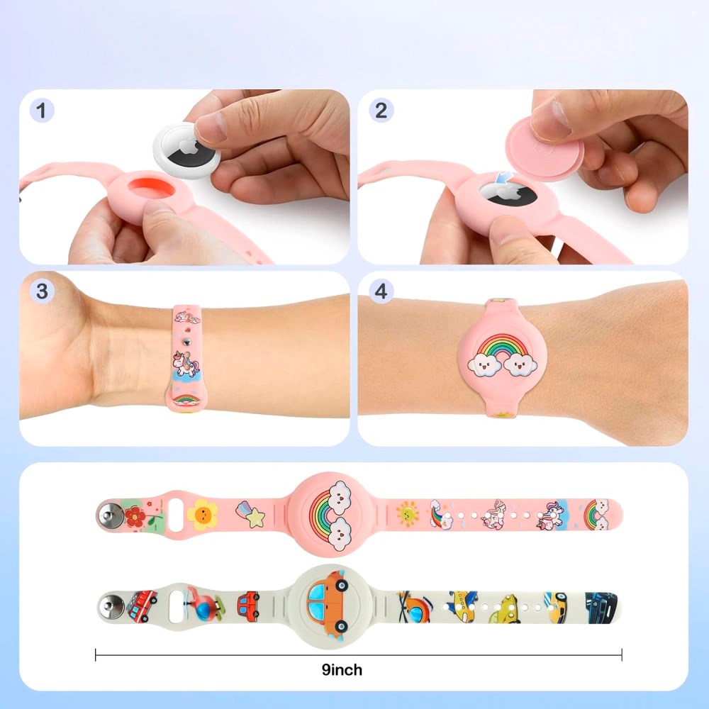 AirTag Armbånd til Børn - Tech-Protect - 2 stk - Flerfarvet