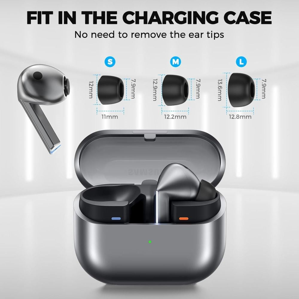 Samsung Galaxy Buds4 Pro / 3 Pro Tech-Protect Pakke med Øretipper - S / M / L - Sort