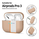 Apple AirPods Pro (3. Gen) Tech-Protect Silikone Case m. Strop - Beige