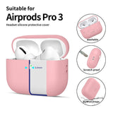 Apple AirPods Pro (3. Gen) Tech-Protect Silikone Case m. Strop - Lyserød