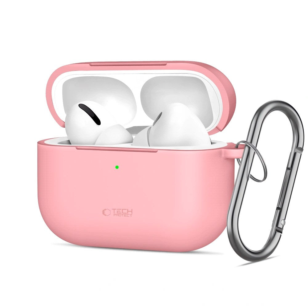 Tech-Protect - Apple AirPods Pro (3. gen.) Silicone Hook Cover - Lyserød